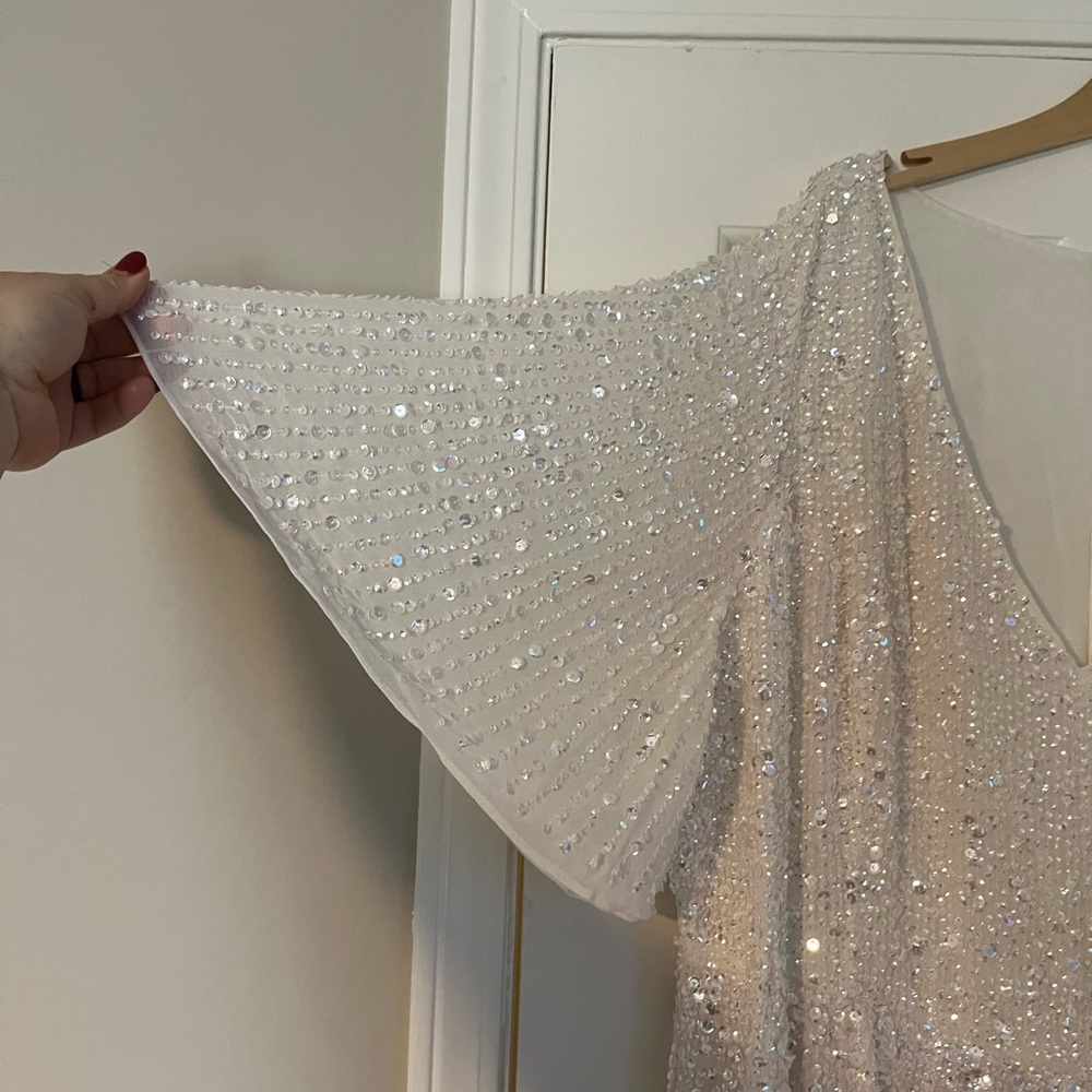 ASOS édition curve flutter sleeve sequin wedding dress